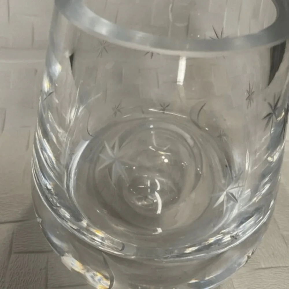 Etched MCM‎ Moon & Stars Atomic Art Glass Bubble Vase/Paperweight Poland 5